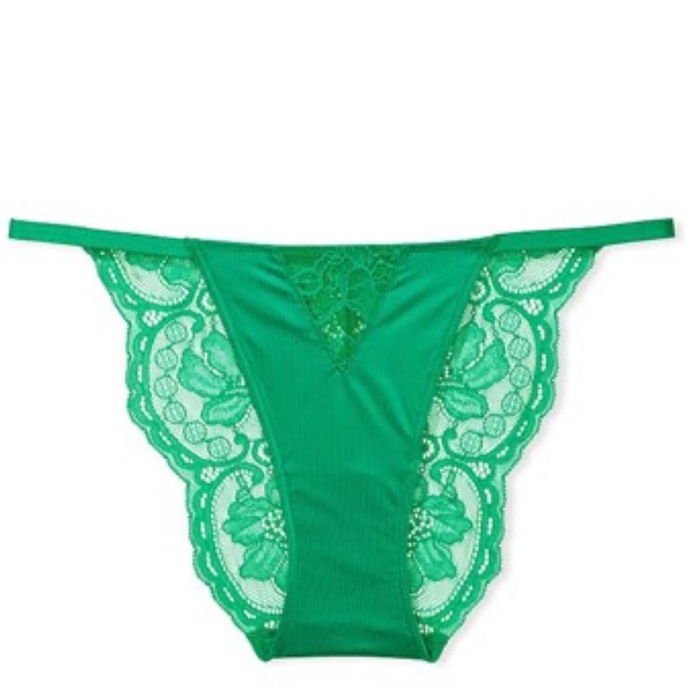 Victoria’s Secret very sexy shine straps stretching satin lace cheekini panty